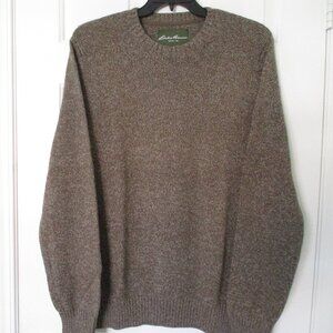 Eddie Bauer Womens L/S Tan Heather Winter-weight Cotton Crewneck Sweater NWOT-TL